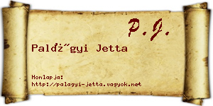 Palágyi Jetta névjegykártya